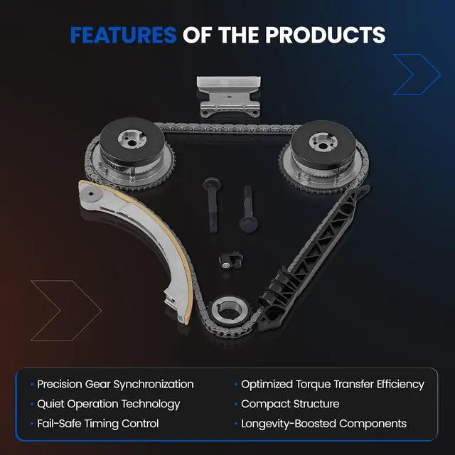 Alt view image 4 of 6 - 9-4201SAVVT1 Engine Timing Chain Kit with Camshaft Phaser Sprocket Compatible with Chevy Equinox Malibu Impala Compatible with GMC Terrain Compatible with Buick 2.2L 2.4L L4