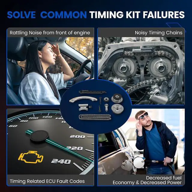 Alt view image 6 of 6 - 9-4201SAVVT1 Engine Timing Chain Kit with Camshaft Phaser Sprocket Compatible with Chevy Equinox Malibu Impala Compatible with GMC Terrain Compatible with Buick 2.2L 2.4L L4