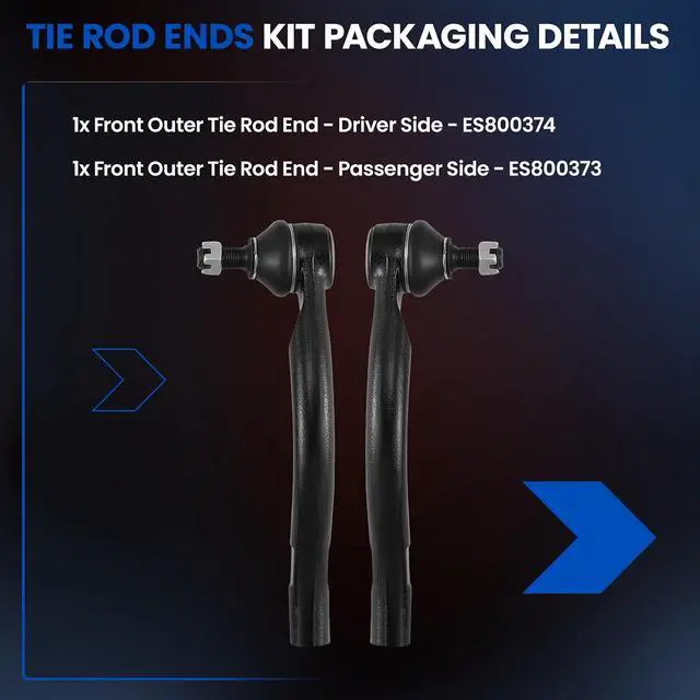Alt view image 4 of 7 - 2-PC Outer tie rod ES800373 ES800374 Compatible with Honda Civic 2006-2011