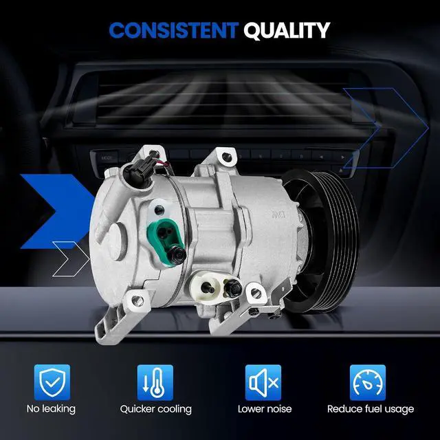 Alt view image 7 of 7 - 977011R100 Air Conditioning AC Compressor with Clutch for Hyundai | Compatible with Hyundai Accent 2012-2017, Compatible with Kia Rio 2012-2017, L4 1.6L GAS