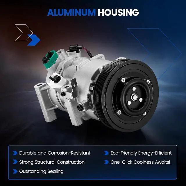 Alt view image 6 of 7 - 977011R100 Air Conditioning AC Compressor with Clutch for Hyundai | Compatible with Hyundai Accent 2012-2017, Compatible with Kia Rio 2012-2017, L4 1.6L GAS
