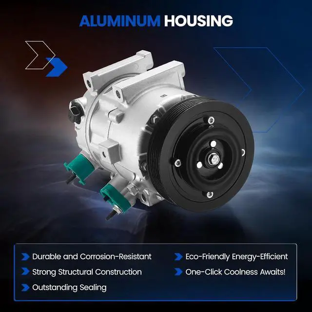 Alt view image 4 of 7 - 178328 Air Conditioner AC Compressor with Clutch Compatible with Hyundai Sonata 2012-2014 L4 2.0L 2.4L, Compatible with Kia Optima 2012-2018 L4 2.0L 2.4L, Gas Only