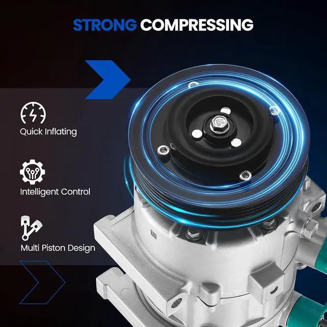 Alt view image 7 of 7 - 178328 Air Conditioner AC Compressor with Clutch Compatible with Hyundai Sonata 2012-2014 L4 2.0L 2.4L, Compatible with Kia Optima 2012-2018 L4 2.0L 2.4L, Gas Only
