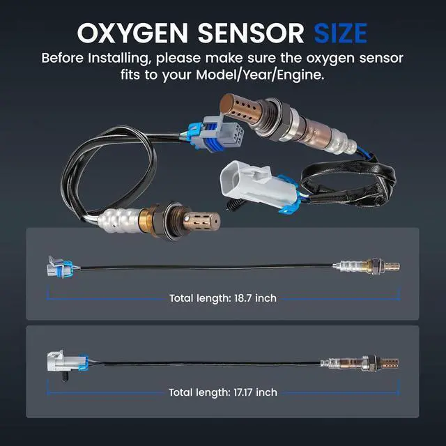Alt view image 3 of 7 - Oxygen O2 Sensor 234-4668 & 234-4256 Compatible with Chevy Avalanche, Silverado1500/2500,Compatible with GMC Sierra,Yukon, Upstream and Downstream Replacement Oxygen Sensor for ESV EXT,4PCS
