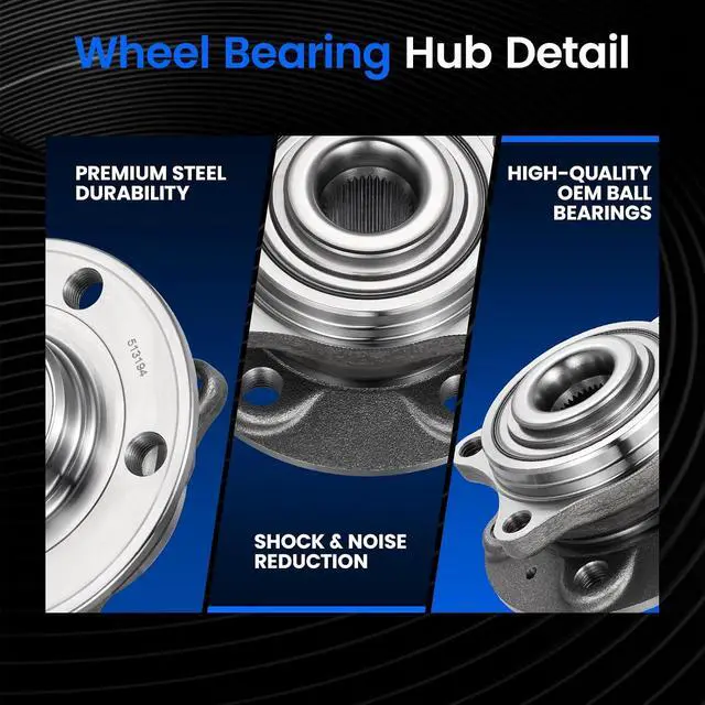Alt view image 2 of 7 - 513194 Front Wheel Bearing and Hub Assembly Compatible with Volvo S60 2.0L 2.3L 2.4L 2.5L, S80 2.5L 2.8L 2.9L, V70 2.3L 2.4L 2.5L, XC70 2.5L, 1 PCS