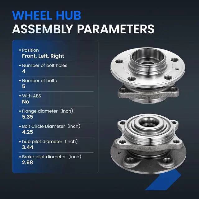 Alt view image 4 of 7 - 513194 Front Wheel Bearing and Hub Assembly Compatible with Volvo S60 2.0L 2.3L 2.4L 2.5L, S80 2.5L 2.8L 2.9L, V70 2.3L 2.4L 2.5L, XC70 2.5L, 1 PCS