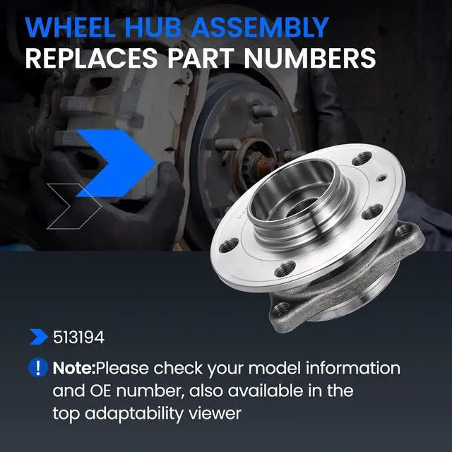 Alt view image 5 of 7 - 513194 Front Wheel Bearing and Hub Assembly Compatible with Volvo S60 2.0L 2.3L 2.4L 2.5L, S80 2.5L 2.8L 2.9L, V70 2.3L 2.4L 2.5L, XC70 2.5L, 1 PCS