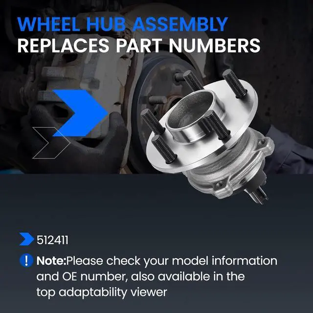 Alt view image 5 of 7 - 512411 Rear Wheel Bearing and Hub Assembly 1PCS | Compatible with Volvo C30 C70 2007-2013, for S40 V50 2005-2011