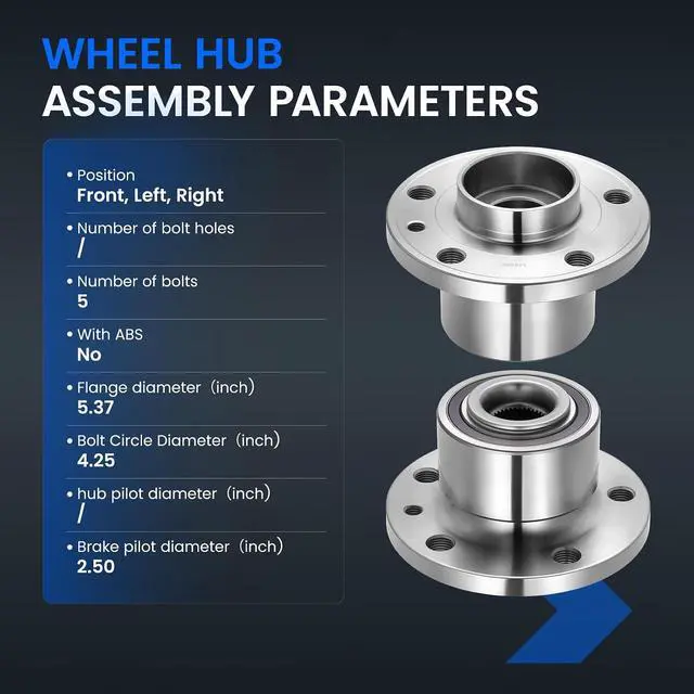Alt view image 4 of 7 - 513328 Front Wheel Bearing and Hub Assembly Compatible with Volvo S60 1.6L 2.0L 3.0L, S80 2.0L 3.0L 3.2L 4.4L, V60 2.0L 2.5L 3.0L, XC60 XC70 2.0L 2.5L 3.0L 3.2L, 2 PCS