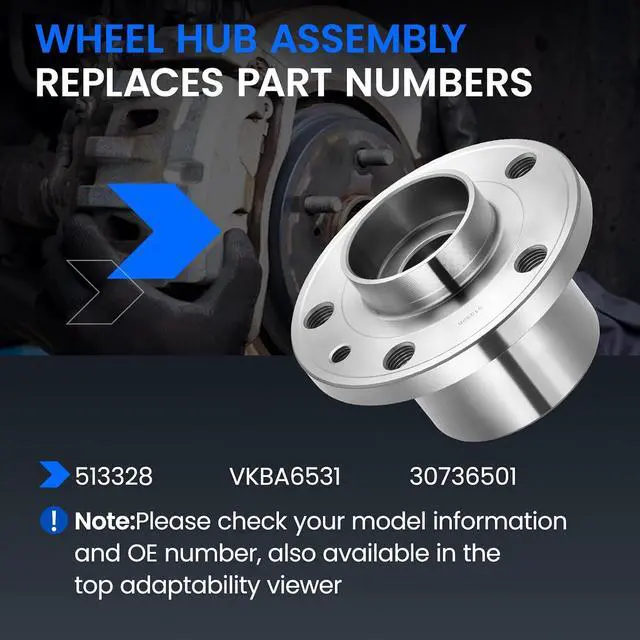 Alt view image 5 of 7 - 513328 Front Wheel Bearing and Hub Assembly Compatible with Volvo S60 1.6L 2.0L 3.0L, S80 2.0L 3.0L 3.2L 4.4L, V60 2.0L 2.5L 3.0L, XC60 XC70 2.0L 2.5L 3.0L 3.2L, 2 PCS