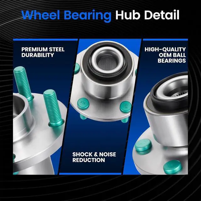 Alt view image 2 of 7 - 513255 Front Wheel Bearing and Hub Assembly 2PCS | Compatible with Volvo C30 C70 2007-2013 2.5L, for S40 V50 2005-2011