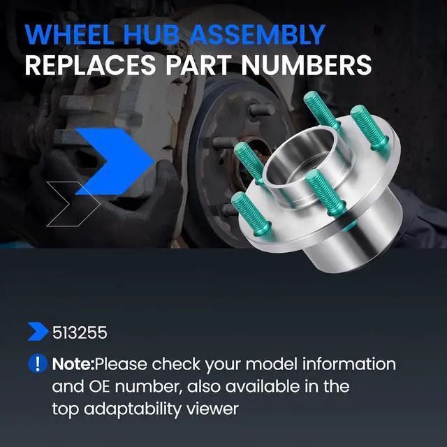 Alt view image 5 of 7 - 513255 Front Wheel Bearing and Hub Assembly 2PCS | Compatible with Volvo C30 C70 2007-2013 2.5L, for S40 V50 2005-2011