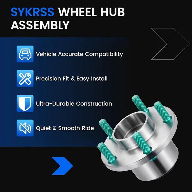 Alt view image 7 of 7 - 513255 Front Wheel Bearing and Hub Assembly 2PCS | Compatible with Volvo C30 C70 2007-2013 2.5L, for S40 V50 2005-2011
