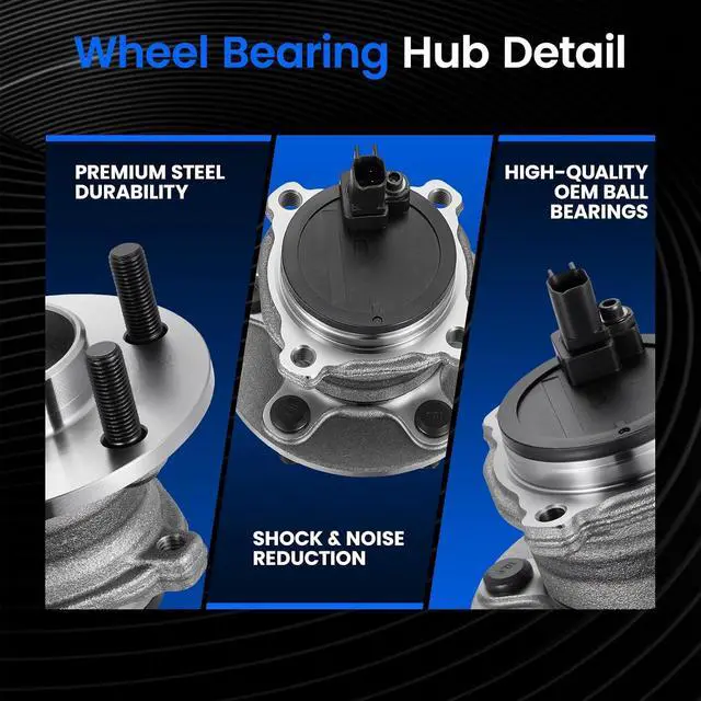 Alt view image 2 of 7 - 512411 Rear Wheel Bearing and Hub Assembly Compatible with Volvo C30 C70 2007-2013, for S40 V50 2005-2011, 2PCS