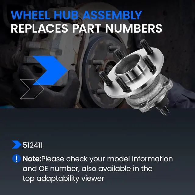 Alt view image 5 of 7 - 512411 Rear Wheel Bearing and Hub Assembly Compatible with Volvo C30 C70 2007-2013, for S40 V50 2005-2011, 2PCS