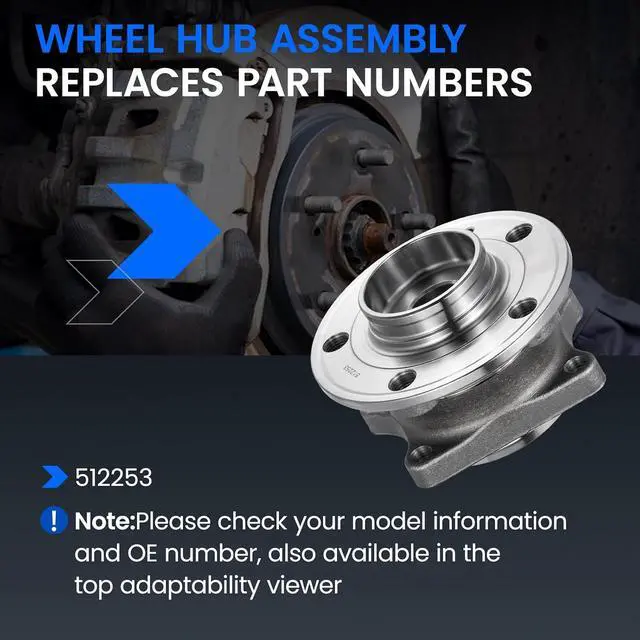 Alt view image 5 of 7 - 512253 Rear Wheel Bearing and Hub Assembly Compatible with Volvo S60 2.3L 2.4L, S80 2.5L 2.9L, V70 2.3L 2.4L 2.5L, Fits for AWD, 1 PCS