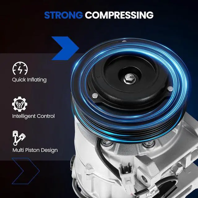 Alt view image 4 of 7 - 98664 Air Conditioning AC Compressor with Clutch for Nissan | Compatible with Nissan Altima 2007 2013-2018, for Rogue 2014-2020, L4 2.5L GAS, VCS-14EC Compressor