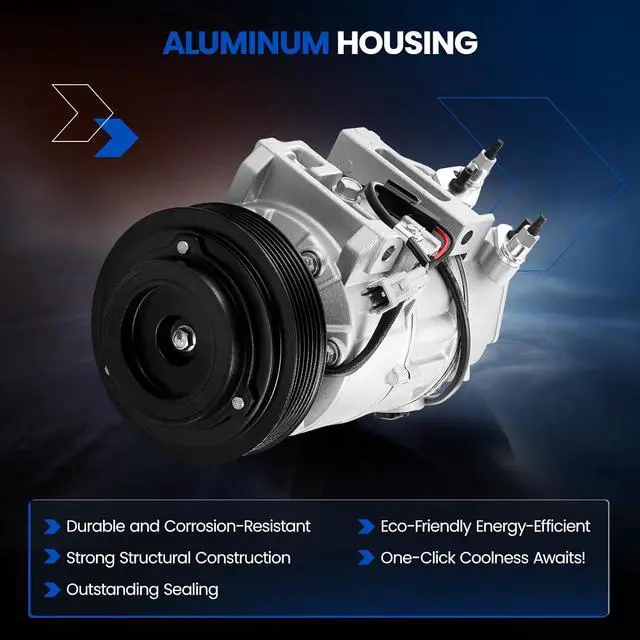 Alt view image 5 of 7 - 98664 Air Conditioning AC Compressor with Clutch for Nissan | Compatible with Nissan Altima 2007 2013-2018, for Rogue 2014-2020, L4 2.5L GAS, VCS-14EC Compressor