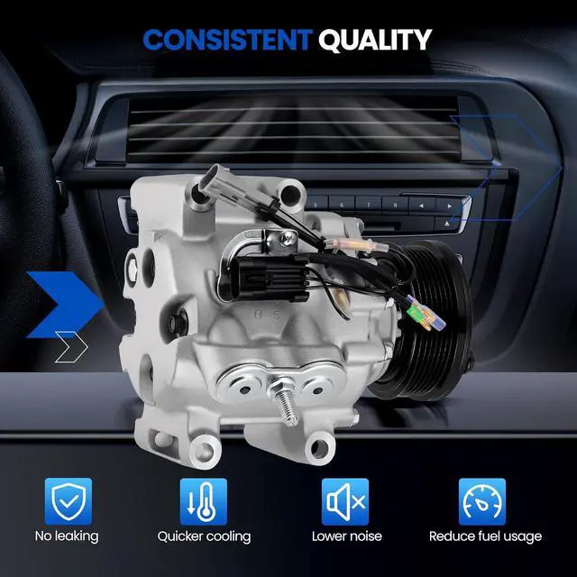 Alt view image 4 of 7 - 78561 Air Conditioning A/C Compressor with Clutch Compatible with Chevrolet Trailblazer 02-09 4.2L, Compatible with GMC Envoy 02-09 4.2L, for Envoy XL 02-06 4.2L, for Envoy XUV 05 4.2L
