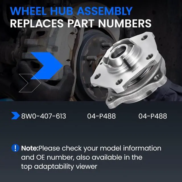 Alt view image 5 of 7 - 04-P488 Front Wheel Bearing and Hub Assembly for Audi A4 Q7 17-19 | Compatible with Audi A4 Q7 2.0L, for Q5 S4 S5 SQ5 A4 allroad 2018-2019, 1PCS