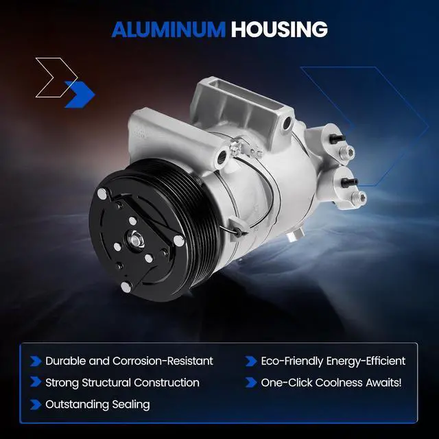 Alt view image 3 of 7 - 68641 Air Conditioning A/C Compressor with Clutch Compatible with Nissan Armada 05-23, for NV2500 NV3500 12-21, for TITAN 04-21, Compatible with INFINITI QX56 04-13, for QX80 14-23
