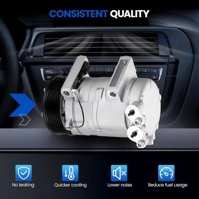 Alt view image 4 of 7 - 68641 Air Conditioning A/C Compressor with Clutch Compatible with Nissan Armada 05-23, for NV2500 NV3500 12-21, for TITAN 04-21, Compatible with INFINITI QX56 04-13, for QX80 14-23