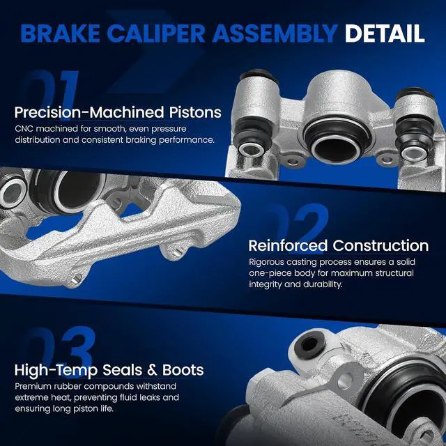 Alt view image 4 of 7 - Rear Brake Caliper Assembly Replaces for 19-2970 19-2971, Compatible with Toyota RAV4 2004-2005 2.4L L4, GAS