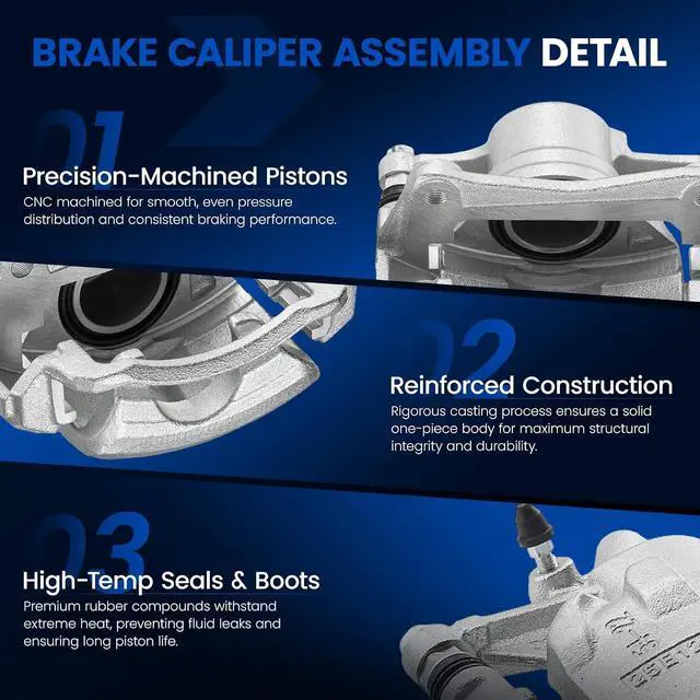 Alt view image 4 of 7 - Front Brake Caliper Assembly Replaces for 19-B1591 19-B1590, Compatible with Geo Prizm 1993-1997 1.6L L4, Compatible with Toyota Corolla 1993-1997 1.6L 1.8L L4, GAS