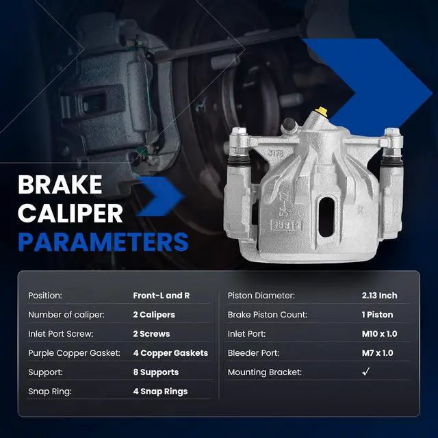 Alt view image 5 of 7 - Front Brake Caliper Assembly Replaces for 19-B1591 19-B1590, Compatible with Geo Prizm 1993-1997 1.6L L4, Compatible with Toyota Corolla 1993-1997 1.6L 1.8L L4, GAS