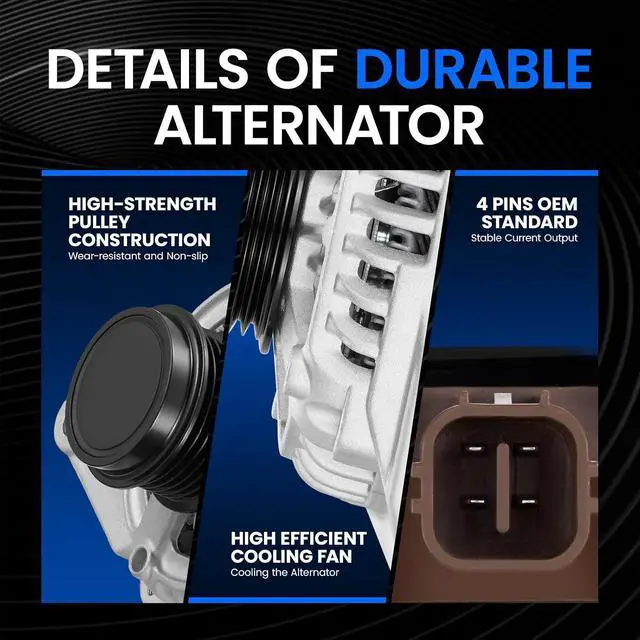 Alt view image 4 of 7 - Alternator Compatible with Toyota Camry 2015-2017, RAV4 2013-2018, 2.5L L4, Fit for 14486 104211-3541 27060-0V170 14486N