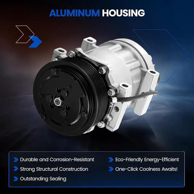 Alt view image 3 of 7 - 68589 Air Conditioning A/C Compressor with Clutch Compatible with Dodge Ram 2500 3500 1994-2005, L6 5.9L