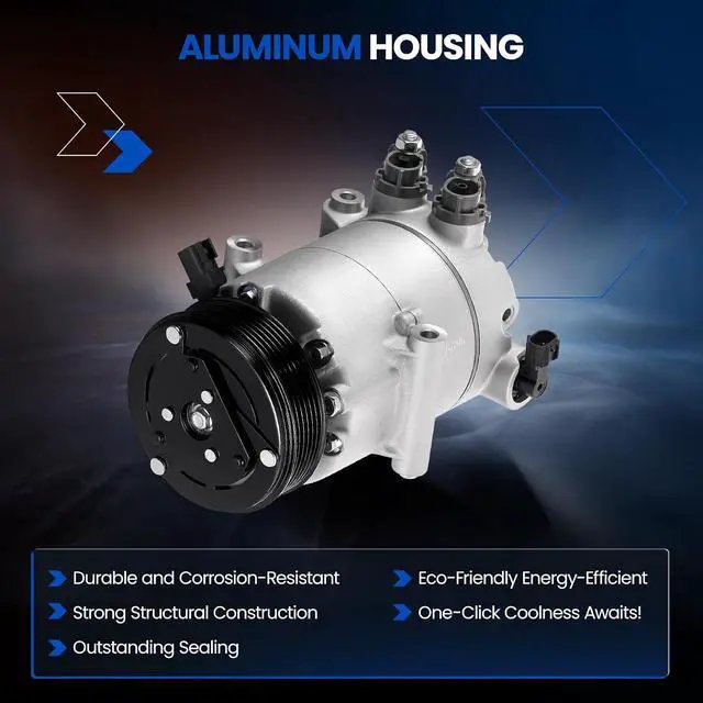 Alt view image 3 of 7 - 198359 Air Conditioning A/C Compressor with Clutch Compatible with Ford Escape 2017-2019 1.5L, 2013-2016 1.6L, Compatible with Ford Transit Connect 2014-2016 1.6L L4