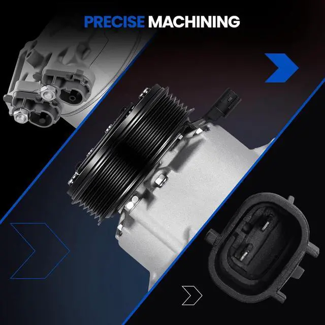 Alt view image 7 of 7 - 198359 Air Conditioning A/C Compressor with Clutch Compatible with Ford Escape 2017-2019 1.5L, 2013-2016 1.6L, Compatible with Ford Transit Connect 2014-2016 1.6L L4