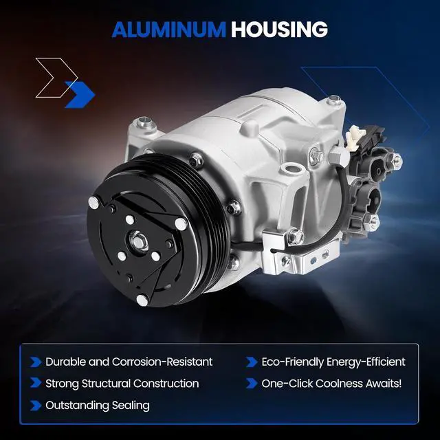 Alt view image 3 of 7 - 198342 Air Conditioning A/C Compressor with Clutch Compatible with Ford Explorer 2012-2015 2.0L, 16-19 2.3L, for Taurus 2013-2017 2.0L, Compatible with Lincoln MKT 2013-2016 2.0L