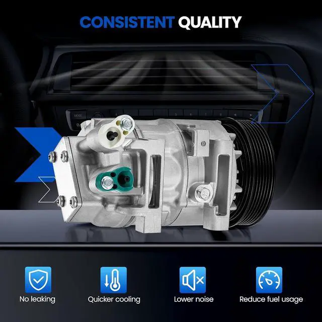 Alt view image 4 of 7 - Air Conditioning AC Compressor with Clutch 77664 Compatible with Nissan Altima 2013-2018 L4 2.5L 13 14 15 16 17 18 (Not not fit for 2.5L SL/SV)