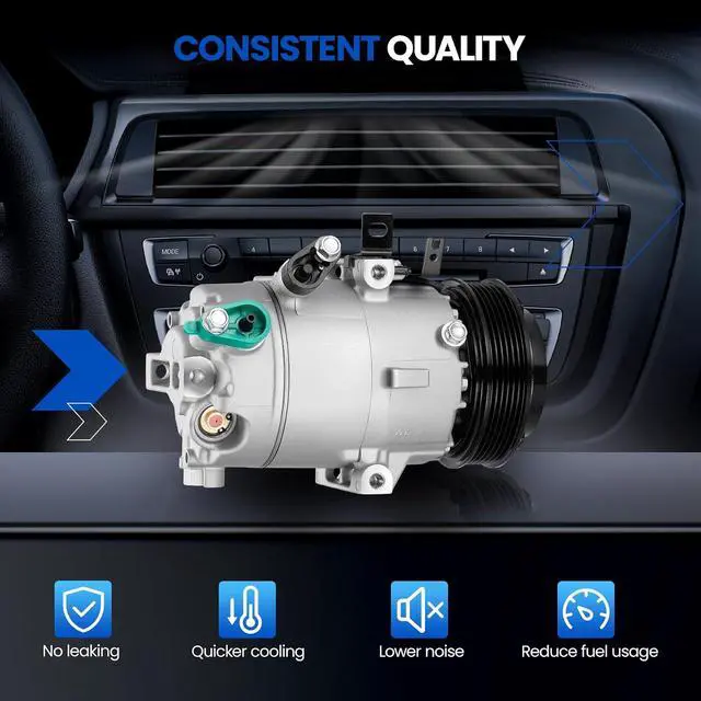 Alt view image 4 of 7 - 198332 Air Conditioning A/C Compressor with Clutch Compatible with Hyundai Elantra GT 2013-2017 1.8L, Compatible with Kia Forte 2014-2018 1.8L, for Forte5 2014-2018 2.0L L4