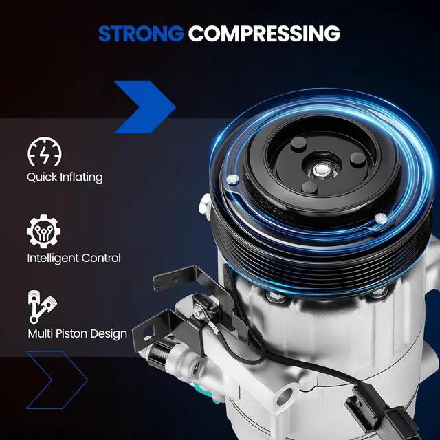 Alt view image 5 of 7 - 198332 Air Conditioning A/C Compressor with Clutch Compatible with Hyundai Elantra GT 2013-2017 1.8L, Compatible with Kia Forte 2014-2018 1.8L, for Forte5 2014-2018 2.0L L4