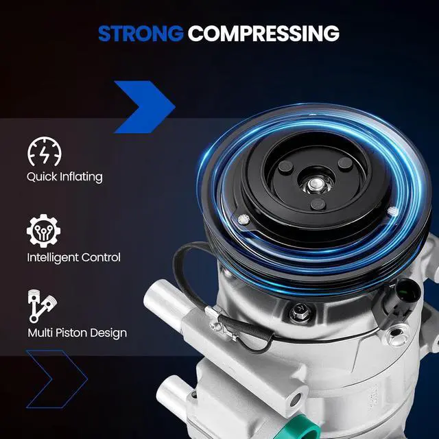 Alt view image 5 of 7 - 68358 Air Conditioning A/C Compressor with Clutch Compatible with Dodge Attitude 2006-2010 2012 1.6L L4 GAS, Compatible with Hyundai Accent 2006-2009 1.6L L4 GAS