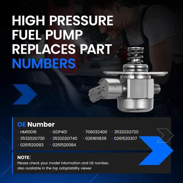 Alt view image 5 of 7 - HM10016 High Pressure Fuel Pump with Compatible with Hyundai 2013-2014 Santa Fe Sport, 2010-2014 Sonata, 2014 Tucson,Compatible with Kia 2011-2013 Optima, 2012-2014 Sorento, 2011-2013 Sportage