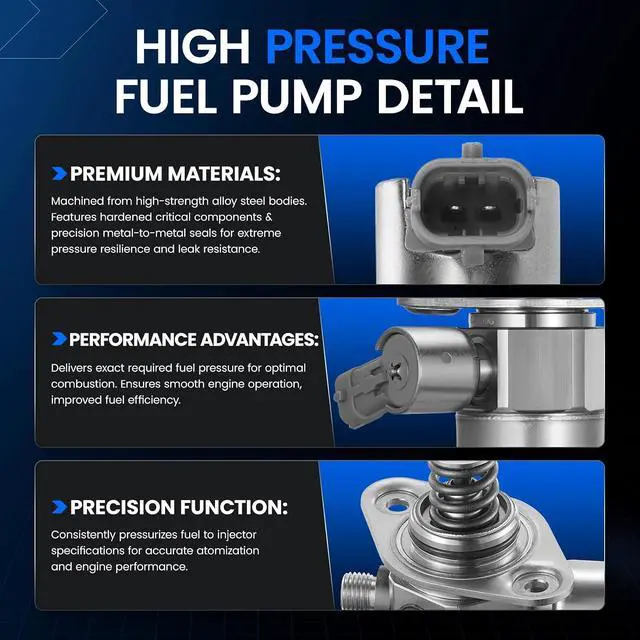 Alt view image 3 of 7 - HM10016 High Pressure Fuel Pump with Compatible with Hyundai 2013-2014 Santa Fe Sport, 2010-2014 Sonata, 2014 Tucson,Compatible with Kia 2011-2013 Optima, 2012-2014 Sorento, 2011-2013 Sportage