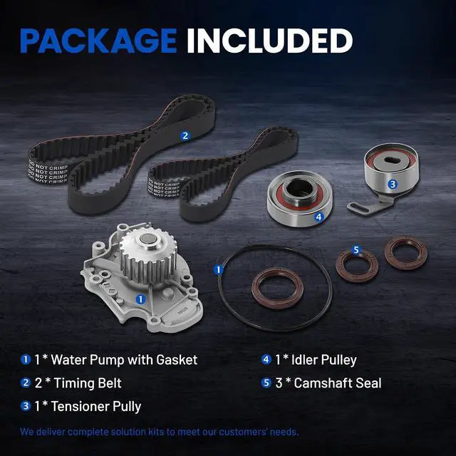 Alt view image 4 of 7 - TBK244 Engine Timing Belt Kit with Water Pump Compatible with Acura 1997 CL 2.2L, 1998-1999 CL 2.3L, Compatible with Honda 1994-1997 Accord 2.2L, 1998-2002 Accord 2.3L,1998 Odyssey 2.3L