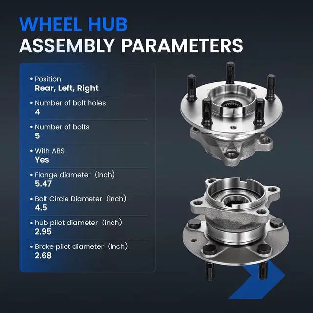 Alt view image 4 of 7 - 512660 Rear Wheel Bearing and Hub Assembly Compatible with Mazda CX-3 2016-2021 2.0L L4 Gas, AWD ONLY, 1 PCS