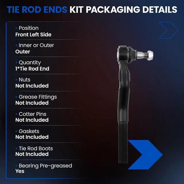 Alt view image 3 of 7 - 1PCS ES800594 Front Outer Tie Rod End Compatible with Jeep 2007-2017 Wrangler, 2018 Wrangler JK,52060053AE 52060053AE 52060053AE 29044349