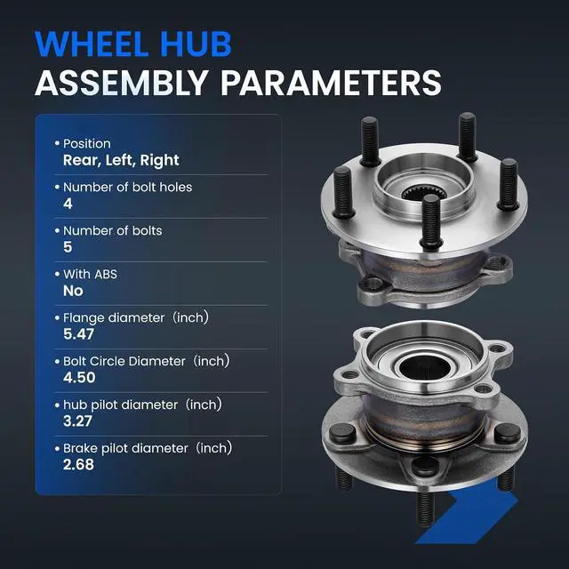Alt view image 4 of 7 - 512551 Rear Wheel Bearing and Hub Assembly Compatible with Mazda CX-5 2014-2023 2.5L L4, 2013-2018 2.0L L4, 1 PCS