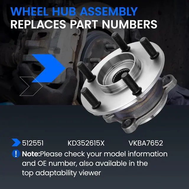 Alt view image 5 of 7 - 512551 Rear Wheel Bearing and Hub Assembly Compatible with Mazda CX-5 2014-2023 2.5L L4, 2013-2018 2.0L L4, 1 PCS
