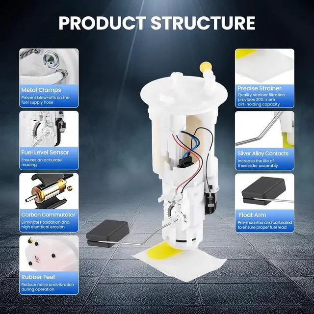 Alt view image 4 of 7 - 16010-SDC-E01 Fuel Pump Module Assembly Compatible with Honda Civic 2001-2005 1.7L L4, for Civic Si 02-05 2.0L, for CR-V 02-06 2.4L, for Element 03-06 2.4L, Replaces 17708-SDC-H01