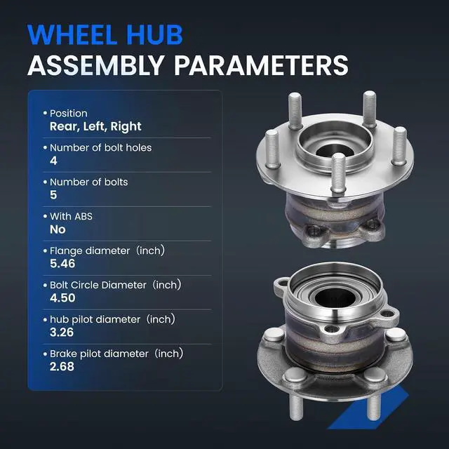 Alt view image 4 of 7 - 512679 Rear Wheel Bearing and Hub Assembly Compatible with Mazda CX-9 2016-2023 2.5L L4 Gas, Fits for AWD, 1 PCS