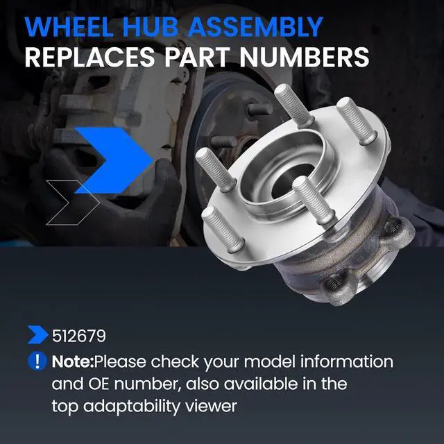Alt view image 5 of 7 - 512679 Rear Wheel Bearing and Hub Assembly Compatible with Mazda CX-9 2016-2023 2.5L L4 Gas, Fits for AWD, 1 PCS