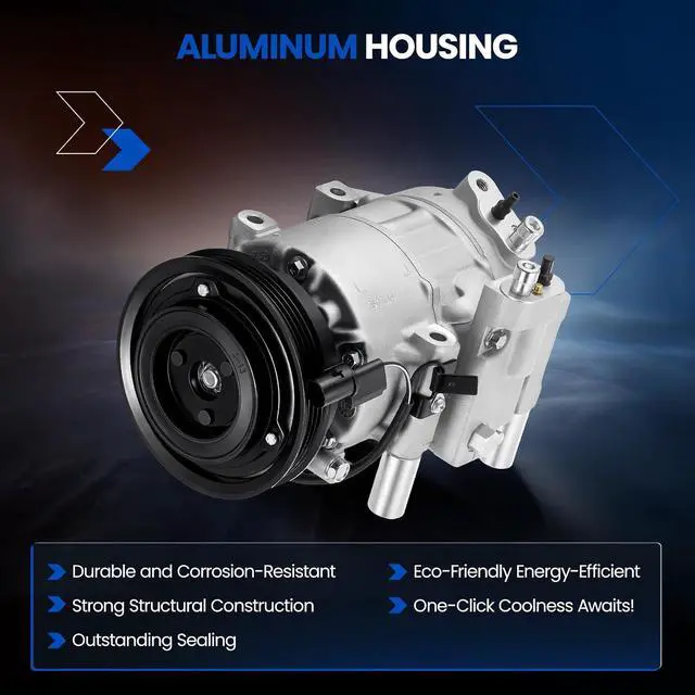 Alt view image 3 of 7 - 98371 Air Conditioning A/C Compressor with Clutch Compatible with Kia Rio 2006-2011 1.6L L4, Compatible with Kia Rio5 2006-2011 1.6L L4
