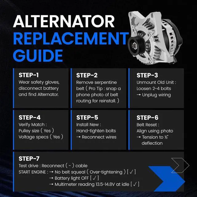 Alt view image 5 of 7 - 11292 Alternator for Ford F150 20092010 4.6L 5.4L V8, 150A | For Ford Expedition 20092010,For Lincoln Navigator 20092010, 12V, Clockwise Rotation, 6Groove